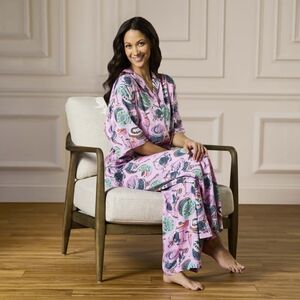 Print Fresh Champagne & Caviar Pajama Set Roomy XXS